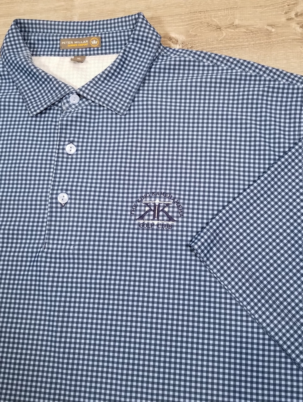 Peter Millar Summer Comfort Polo Shirt King Kamehameha Golf Club Mens XL Blue